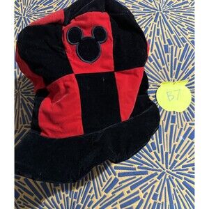 Goofys Hat Co Adult Headwear One Size Red Black Plaid Mickey Mouse